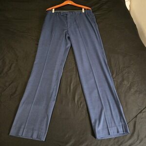 Calvin Klein Dress Pants Mens 36x32 Blue Stretch Microfiber Business Office